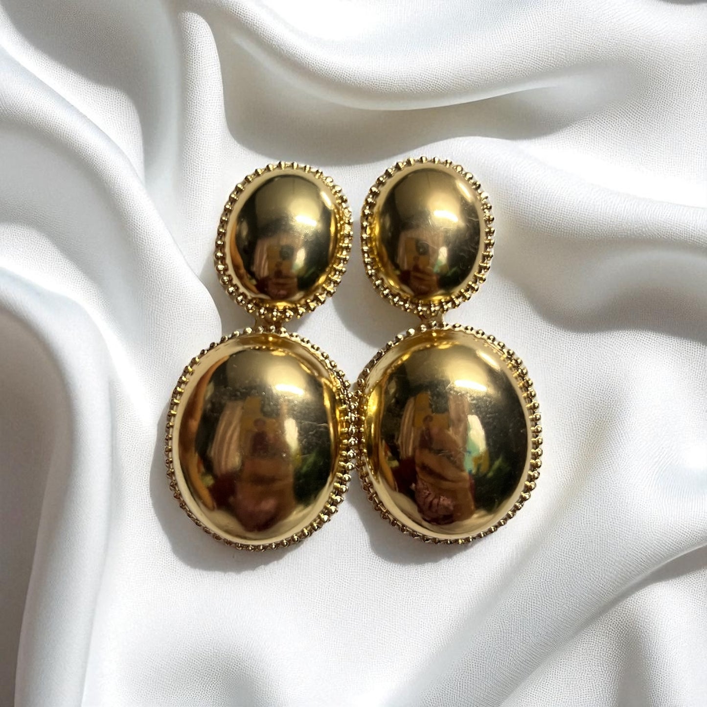 Bold Dome Drop Earrings