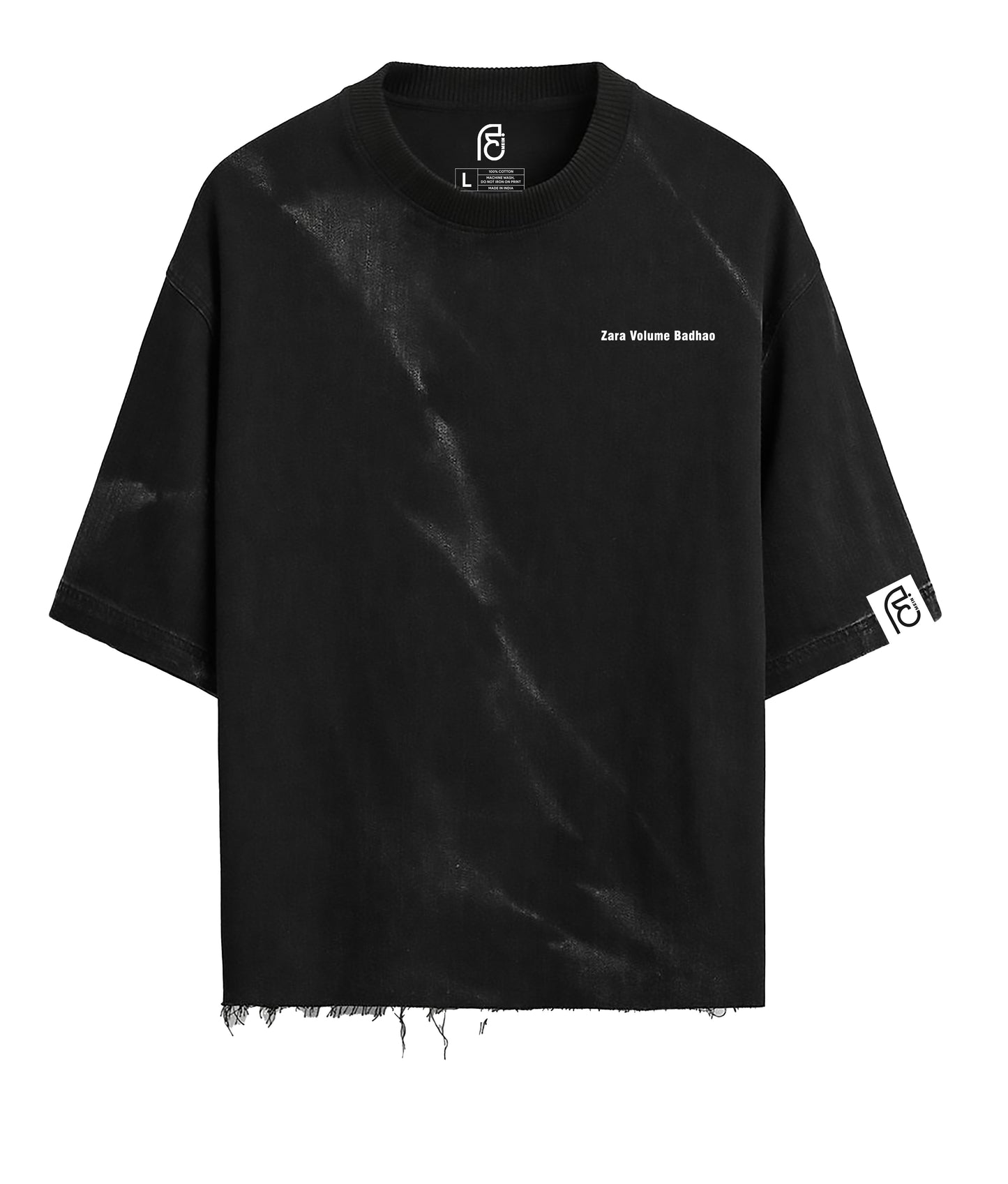 Oversized Black T-Shirt with Graphic Print