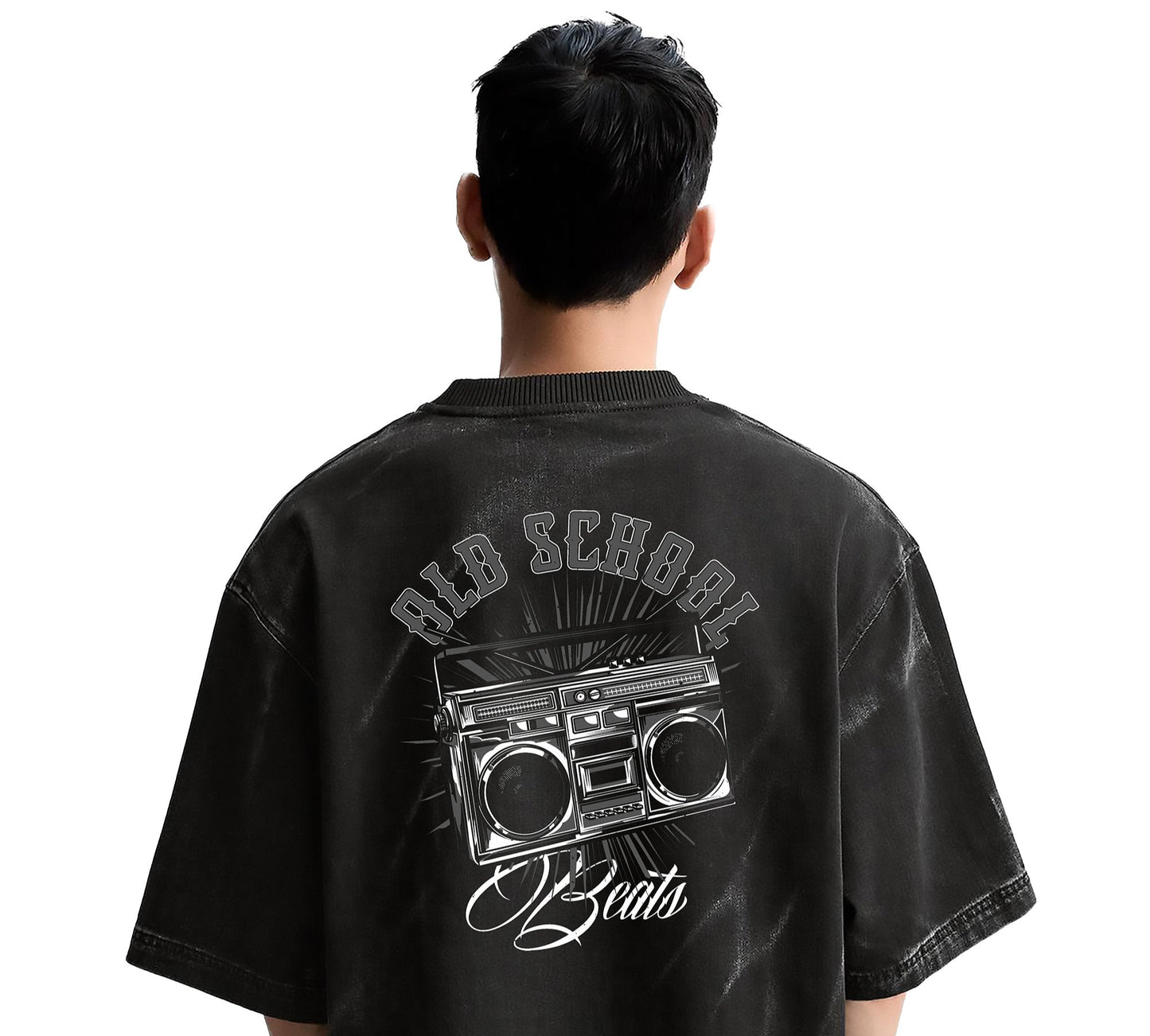 Oversized Black T-Shirt with Graphic Print